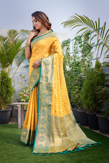 Yellow Color Trending Silk Saree