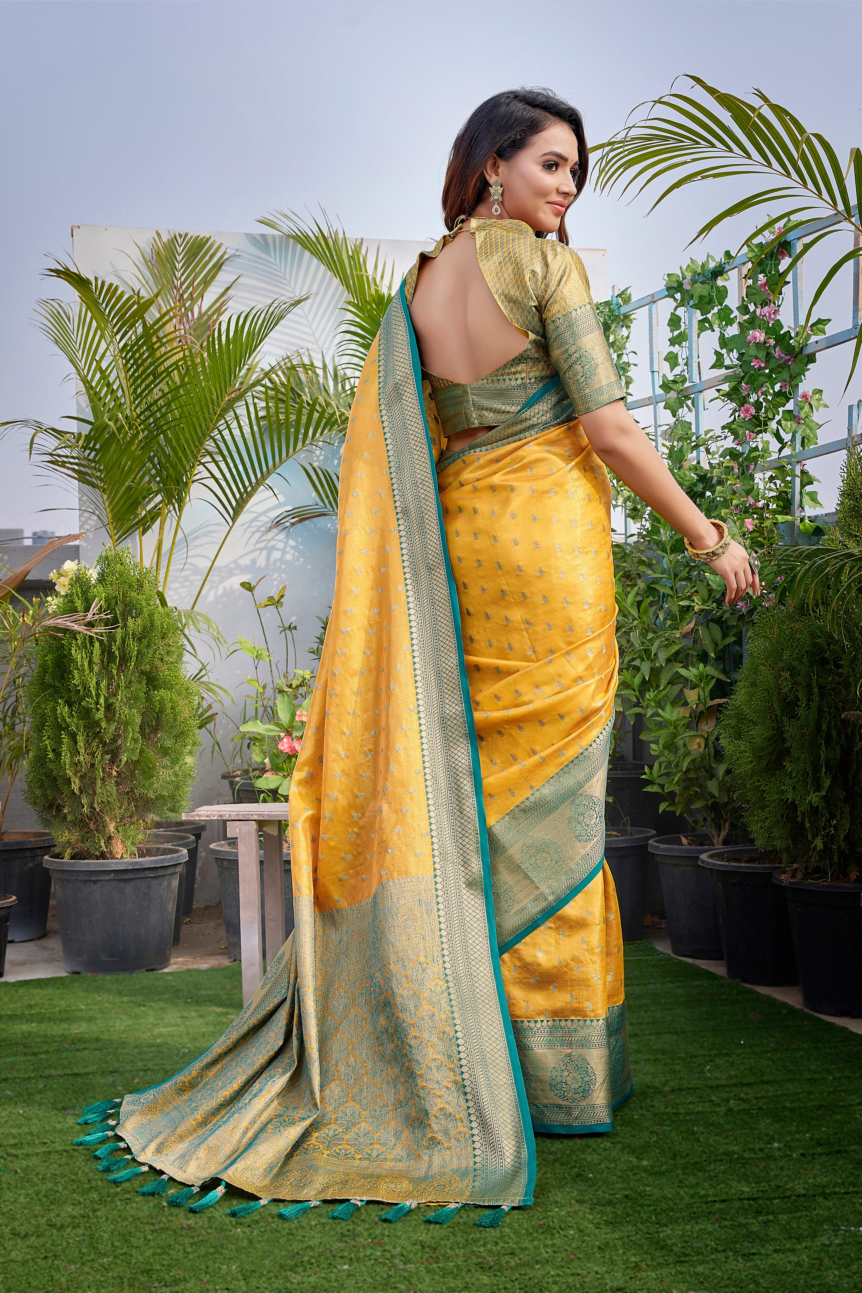 Yellow Color Trending Silk Saree