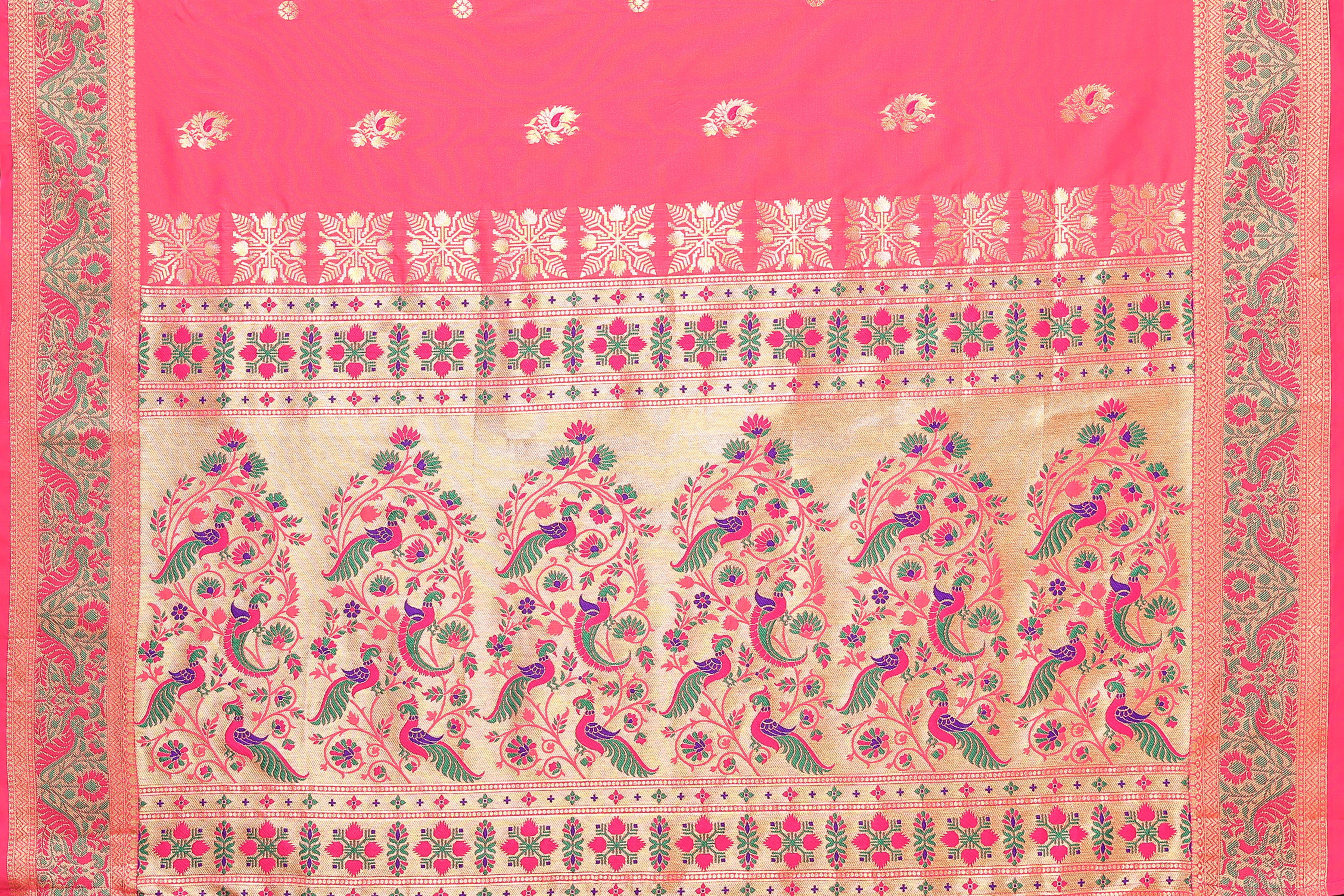 Peach Color Paithani Silk Beautiful Saree