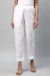 Relaxed Straight Leg Trousers ( White )