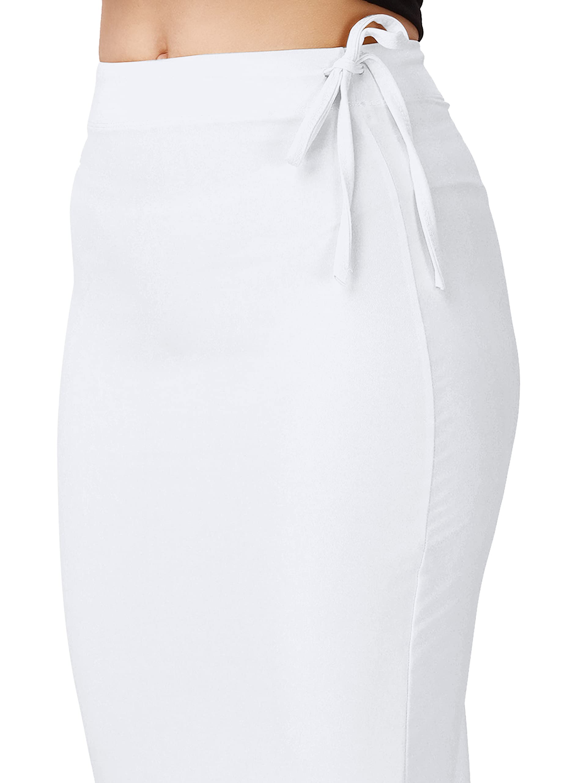 Saree Shapewear Petticoat In White With Drawstring