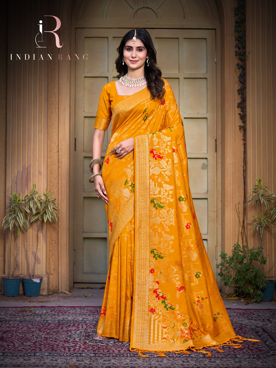 Premium  Pure Silk Yellow Color Silk Saree