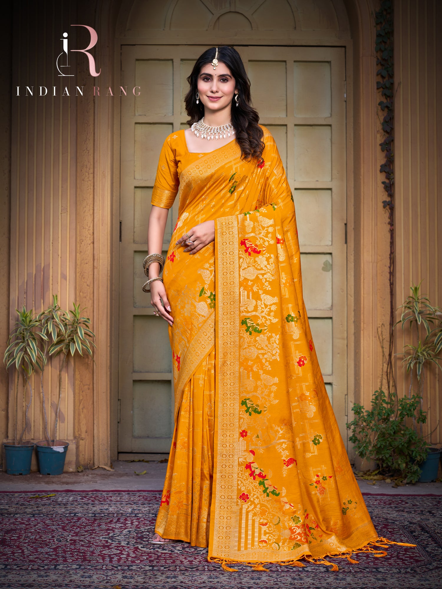 Premium  Pure Silk Yellow Color Silk Saree