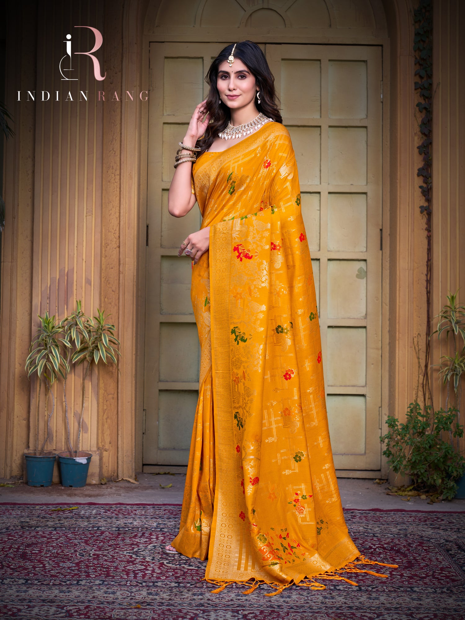 Premium  Pure Silk Yellow Color Silk Saree