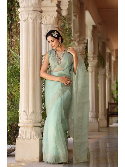 Organza Party Wear Latest Saree