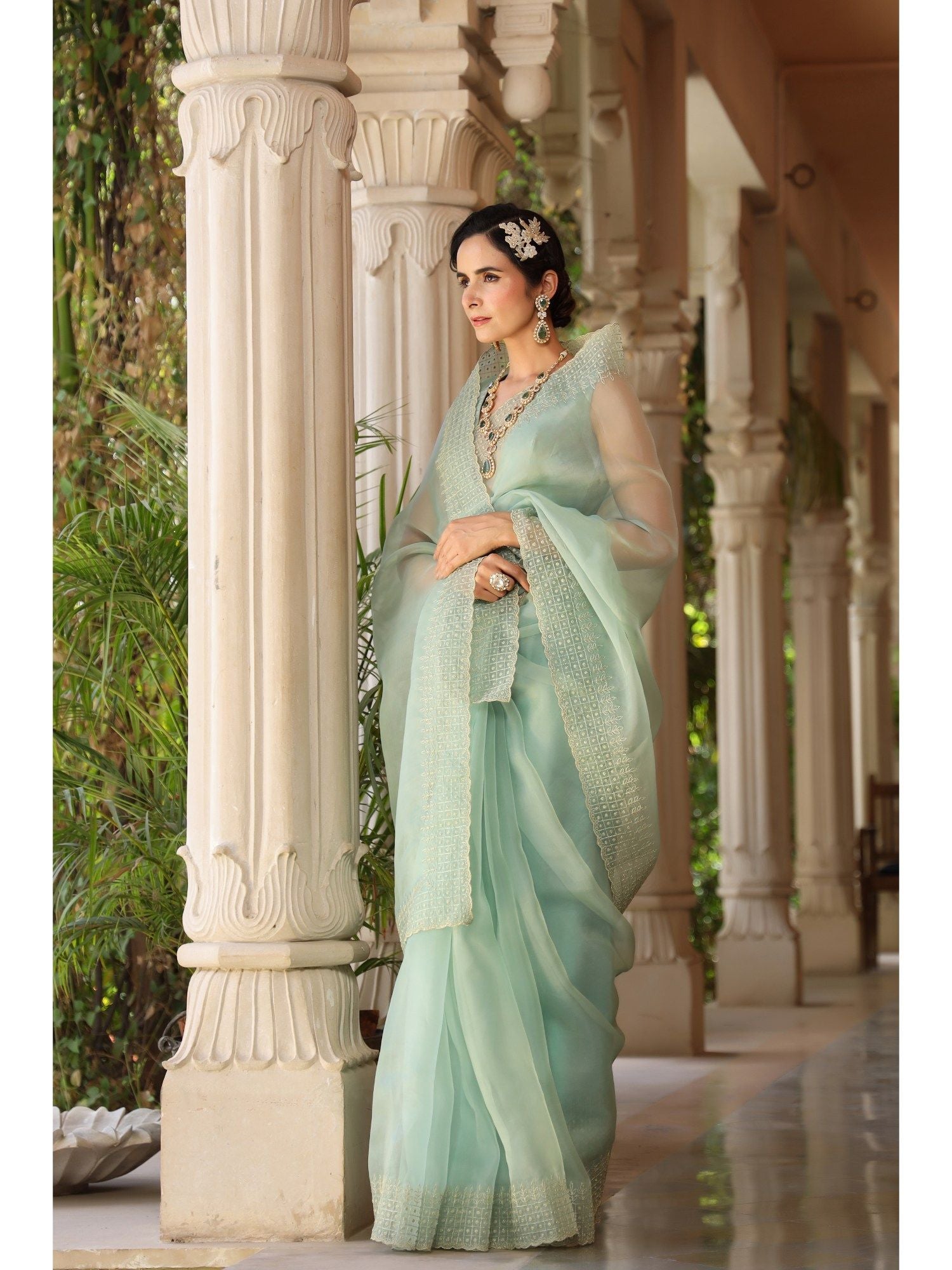 Organza Party Wear Latest Saree