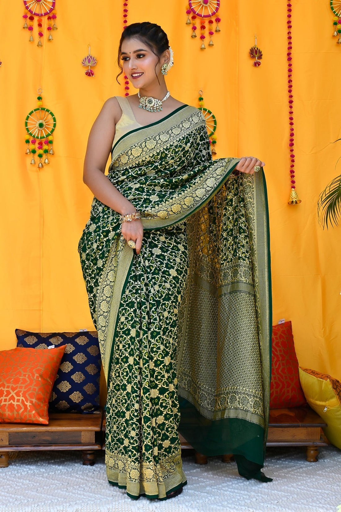 Exclusive Green Color Pure Kanjivaram Silk Saree