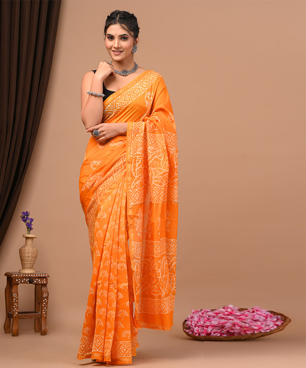 Heavy Handloom Latest Design Yellow Saree