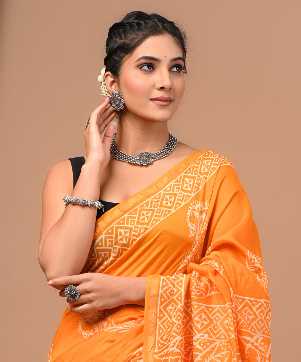 Heavy Handloom Latest Design Yellow Saree